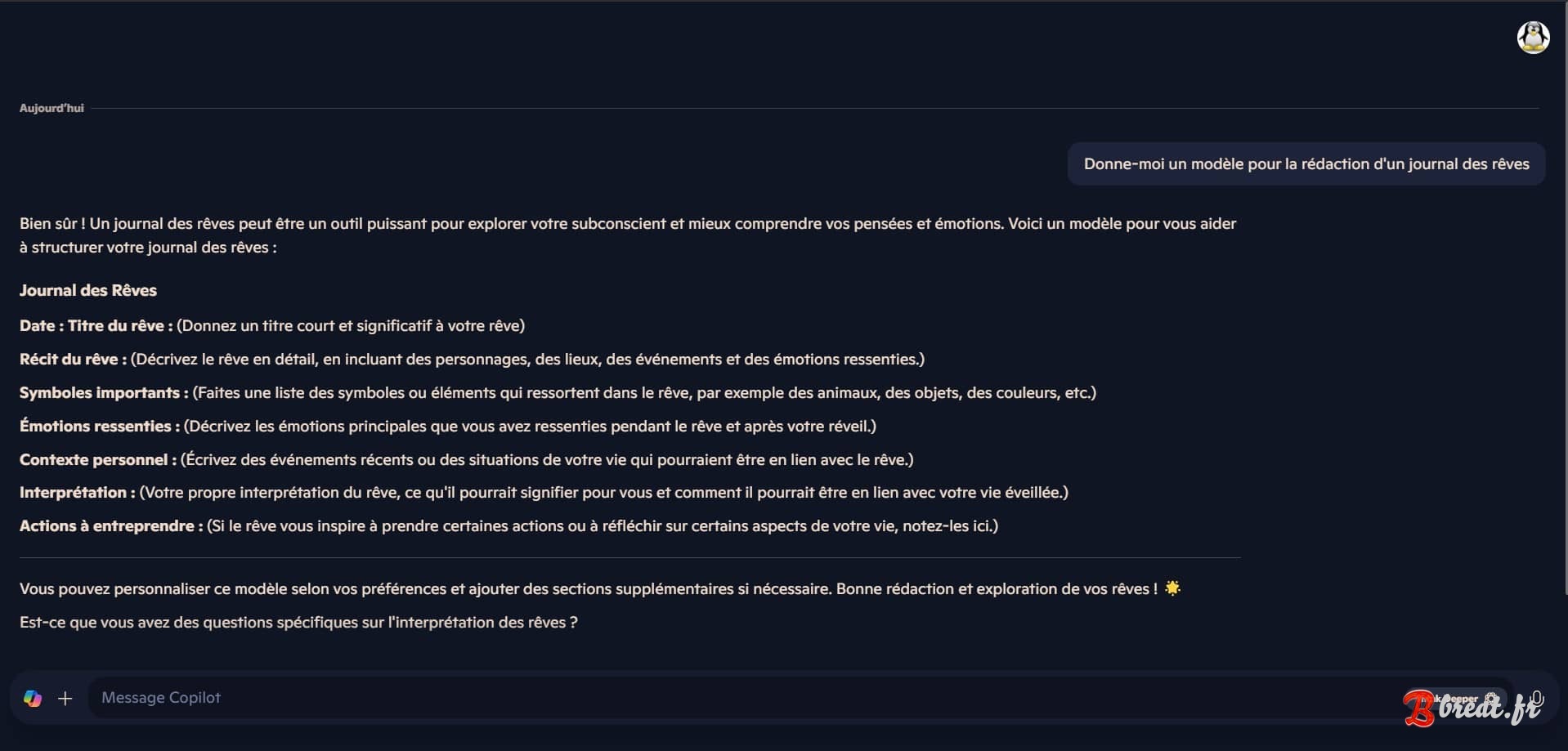 Preview of the UserStyle for the Microsoft Copilot website