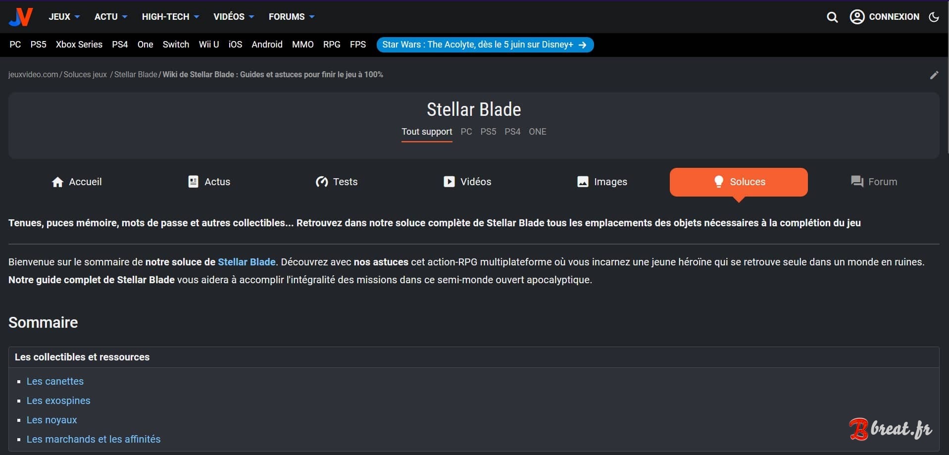 Aperçu du userstyle pour le site Jeuxvideo.com