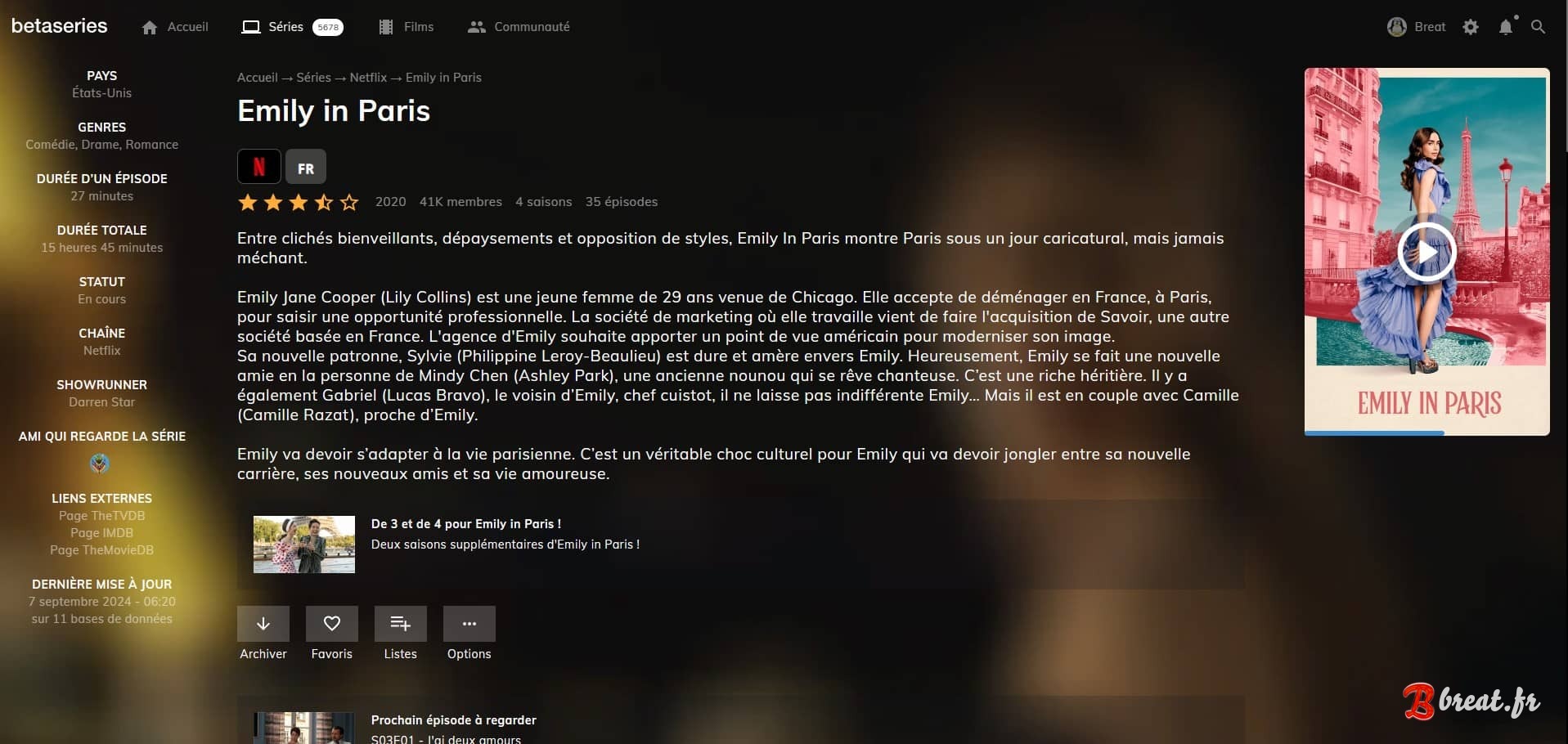 Preview of the UserStyle for the betaseries website
